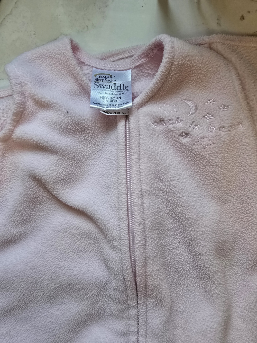 HALO SleepSack Swaddle Newborn Pink Fleece Sleeper